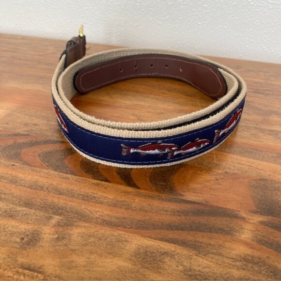Zep-Pro Navy and Beige Canvas Cloth Fish Belt - Size 40 - Picture 7 of 7